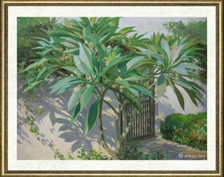 钟耕略_门边的鸡蛋花树_br_Egg Flower Tree by the Door